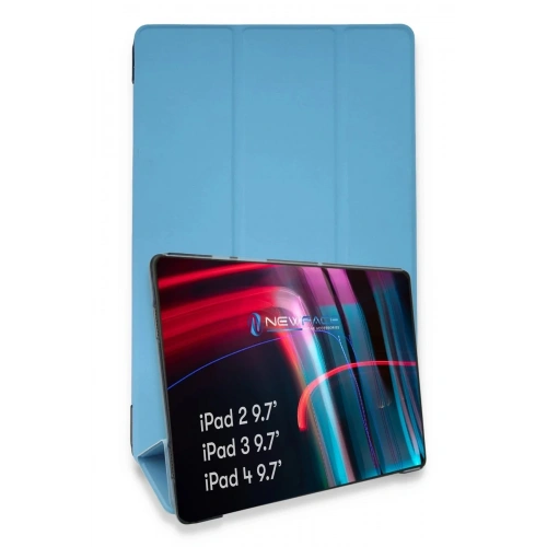 Mey İthalat®  iPad 4 9.7 Kılıf Tablet Smart Kılıf - Mavi