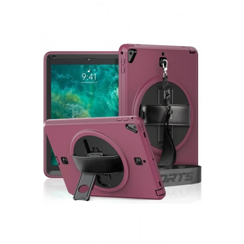 Mey İthalat®  iPad 5 Air 9.7 Kılıf Strap-C Otterbox Tablet Kapak - Mürdüm
