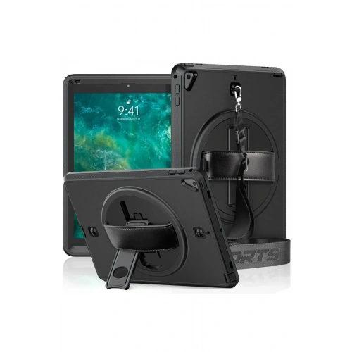 Mey İthalat®  iPad 5 Air 9.7 Kılıf Strap-C Otterbox Tablet Kapak - Siyah