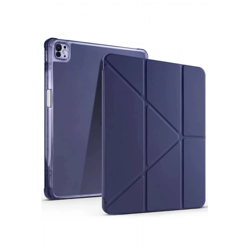 Mey İthalat®  iPad Air 13 (2024) Kılıf Kalemlikli Mars Tablet Kılıfı - Lacivert
