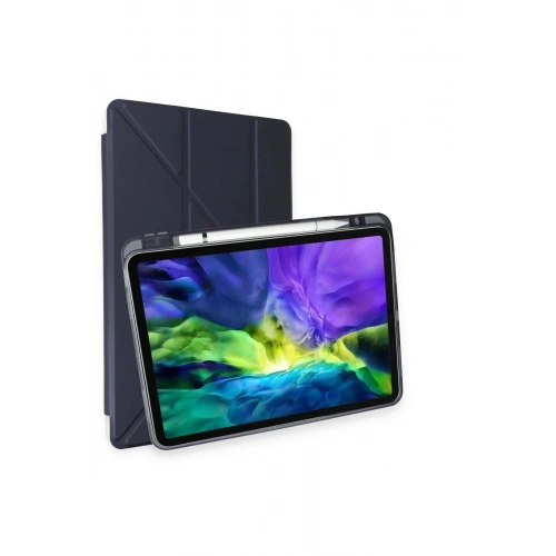 Mey İthalat®  iPad Pro 11 (2024) Kılıf Kalemlikli Mars Tablet Kılıfı - Lacivert