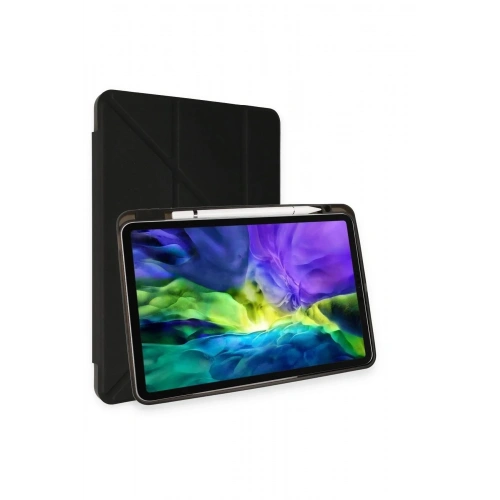 Mey İthalat®  iPad Pro 11 (2024) Kılıf Kalemlikli Mars Tablet Kılıfı - Siyah