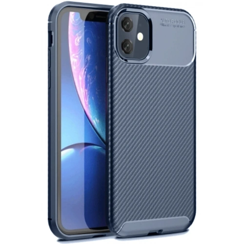 Mey İthalat®  iPhone 11 Kılıf Auto Focus Karbon Kapak - Lacivert