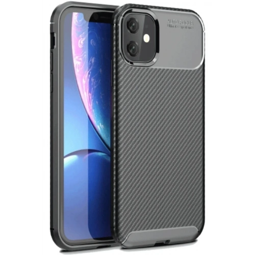 Mey İthalat®  iPhone 11 Kılıf Auto Focus Karbon Kapak - Siyah