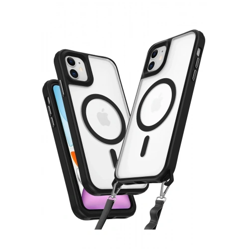 Mey İthalat®  iPhone 11 Kılıf Enka Magsafe Silikon Kılıf - Siyah