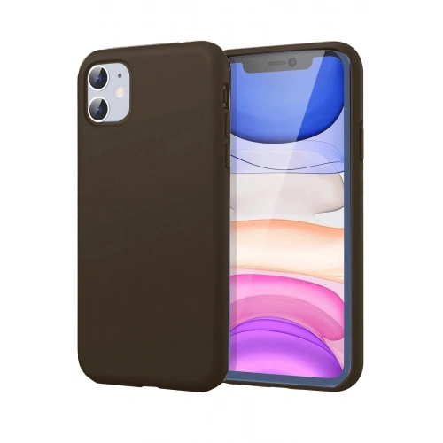 Mey İthalat®  iPhone 11 Kılıf First Silikon - Kahverengi