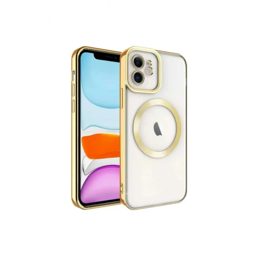 Mey İthalat®  iPhone 11 Kılıf Kross Magneticsafe Kapak - Gold