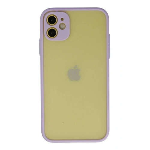 Mey İthalat®  iPhone 11 Kılıf Montreal Silikon Kapak - Mor