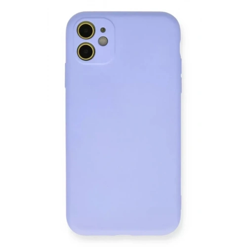 Mey İthalat®   iPhone 11 Kılıf Nano içi Kadife Silikon - Lila