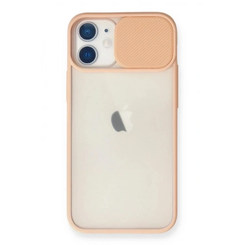 Mey İthalat®  iPhone 11 Kılıf Palm Buzlu Kamera Sürgülü Silikon - Pembe