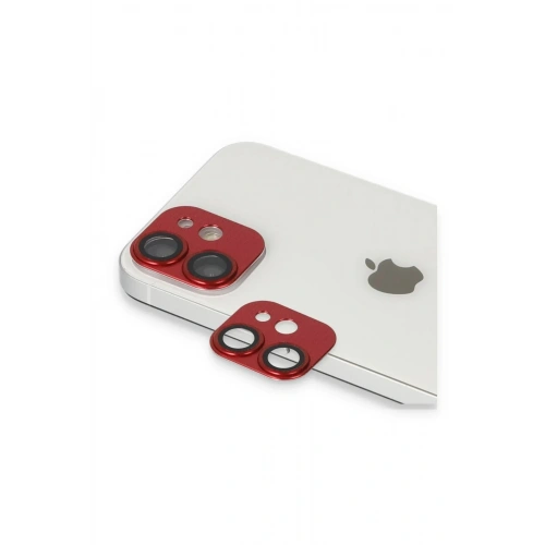 Mey İthalat®  iPhone 11 Pers Alüminyum Kamera Lens - Kırmızı
