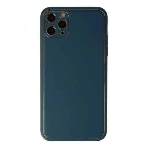 Mey İthalat®  iPhone 11 Pro Kılıf Coco Deri Silikon Kapak - Mavi