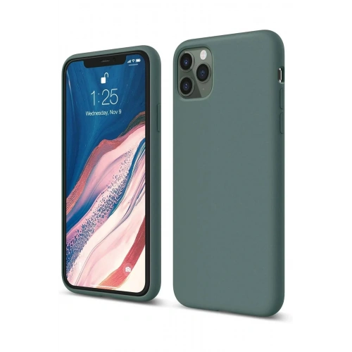 Mey İthalat®  iPhone 11 Pro Kılıf First Silikon - Koyu Yeşil