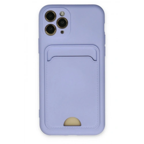 Mey İthalat®  iPhone 11 Pro Kılıf Kelvin Kartvizitli Silikon - Lila