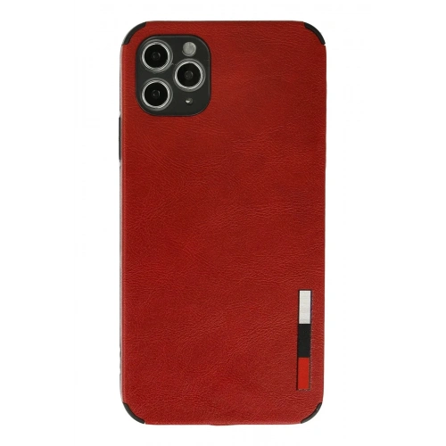 Mey İthalat®  iPhone 11 Pro Kılıf Loop Deri Silikon - Kırmızı