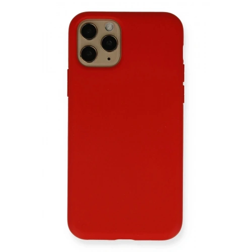 Mey İthalat®  iPhone 11 Pro Kılıf Nano içi Kadife Silikon - Kırmızı