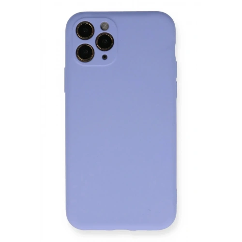 Mey İthalat®  iPhone 11 Pro Kılıf Nano içi Kadife Silikon- Lila
