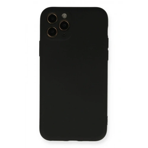 Mey İthalat®  iPhone 11 Pro Kılıf Nano içi Kadife Silikon - Siyah