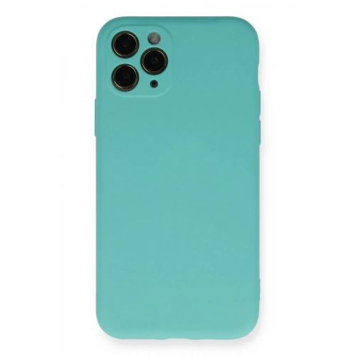 Mey İthalat®  iPhone 11 Pro Kılıf Nano içi Kadife Silikon - Turkuaz