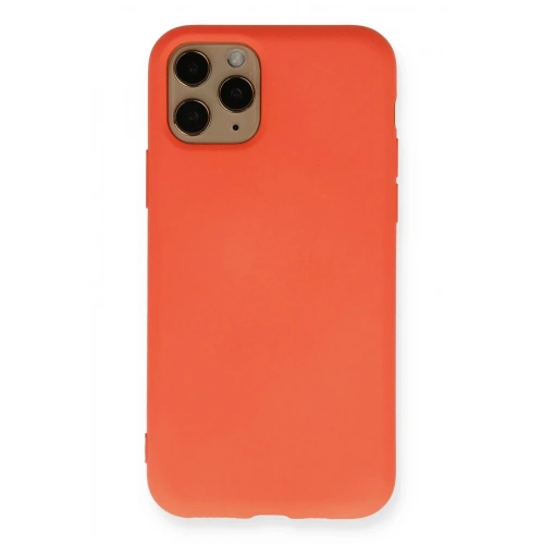 Mey İthalat®  iPhone 11 Pro Kılıf Nano içi Kadife Silikon - Turuncu
