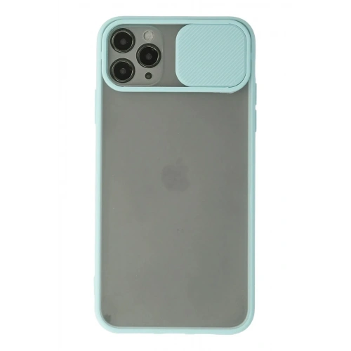 Mey İthalat®  iPhone 11 Pro Kılıf Palm Buzlu Kamera Sürgülü Silikon - Turkuaz