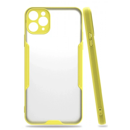 Mey İthalat®  iPhone 11 Pro Kılıf Platin Silikon - Sarı