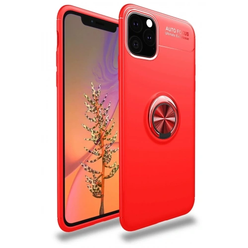 Mey İthalat®  iPhone 11 Pro Kılıf Range Yüzüklü Silikon - Kırmızı