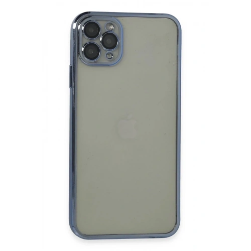 Mey İthalat®  iPhone 11 Pro Max Kılıf  Lensli Silikon - Açık Mavi
