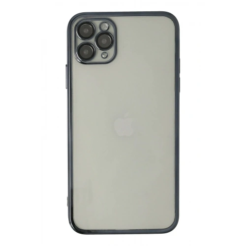 Mey İthalat®  iPhone 11 Pro Max Kılıf  Lensli Silikon - Siyah
