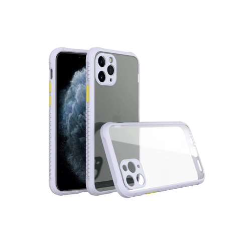 Mey İthalat®  iPhone 11 Pro Max Kılıf Miami Şeffaf Silikon - Lila