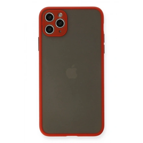 Mey İthalat®  iPhone 11 Pro Max Kılıf Montreal Silikon Kapak - Kırmızı