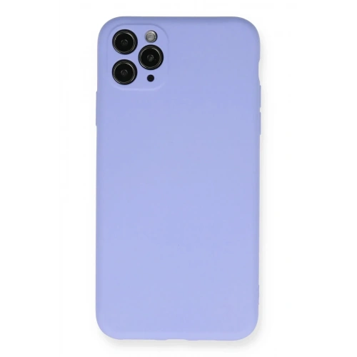 Mey İthalat®  iPhone 11 Pro Max Kılıf Nano içi Kadife Silikon - Lila