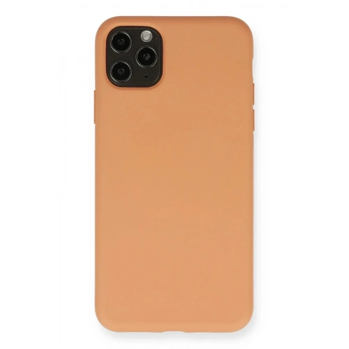 Mey İthalat®  iPhone 11 Pro Max Kılıf Nano içi Kadife Silikon - Mat Turuncu