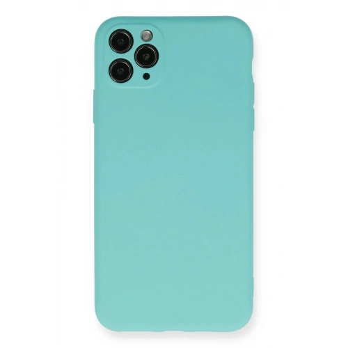 Mey İthalat®  iPhone 11 Pro Max Kılıf Nano içi Kadife Silikon - Turkuaz