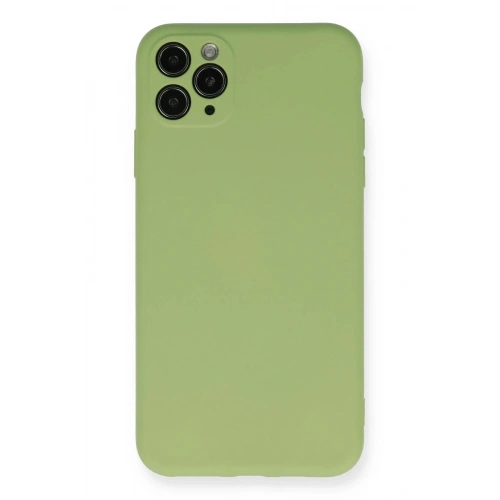 Mey İthalat®  iPhone 11 Pro Max Kılıf Nano içi Kadife Silikon- Yeşil