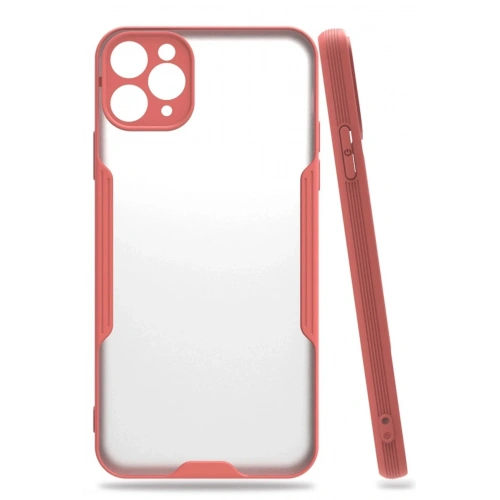 Mey İthalat®  iPhone 11 Pro Max Kılıf Platin Silikon - Pembe
