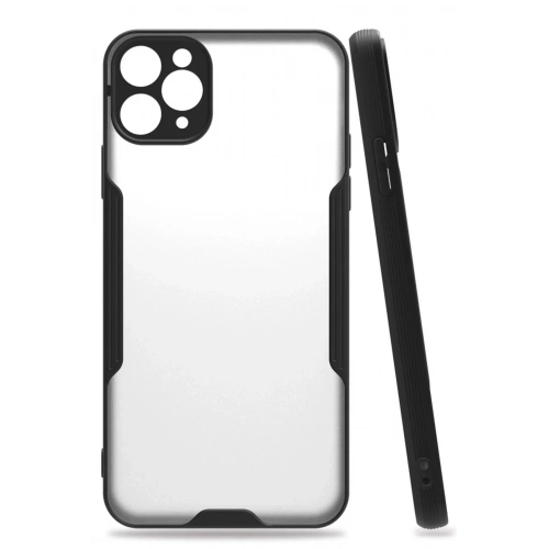 Mey İthalat®  iPhone 11 Pro Max Kılıf Platin Silikon - Siyah