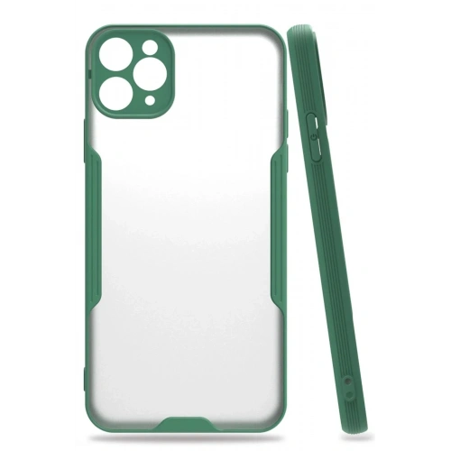 Mey İthalat®  iPhone 11 Pro Max Kılıf Platin Silikon - Yeşil