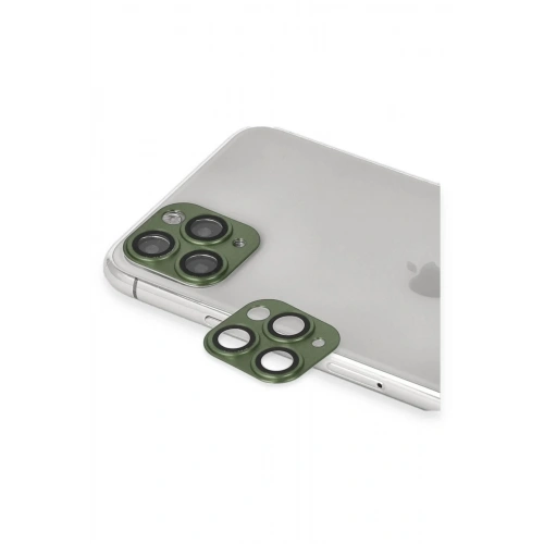 Mey İthalat®  iPhone 11 Pro Max Pers Alüminyum Kamera Lens - Yeşil