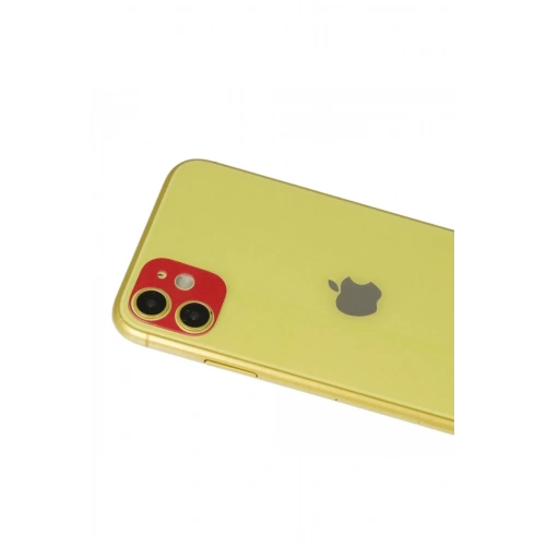 Mey İthalat®  iPhone 11 Rainbow Kamera Lens Koruma Cam - Kırmızı