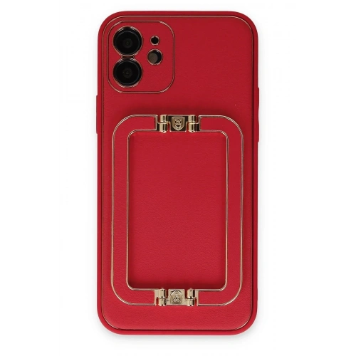 Mey İthalat®  iPhone 12 Kılıf Coco Elit Kapak - Kırmızı