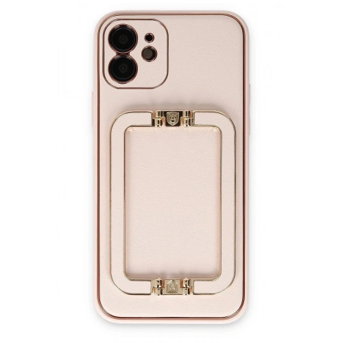 Mey İthalat®  iPhone 12 Kılıf Coco Elit Kapak - Pudra