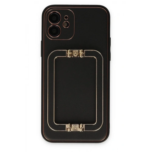 Mey İthalat®  iPhone 12 Kılıf Coco Elit Kapak - Siyah