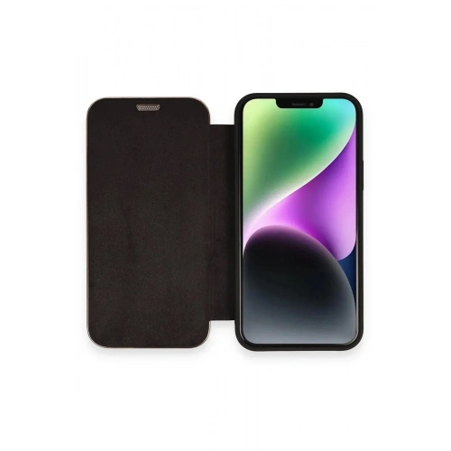 Mey İthalat®  iPhone 12 Kılıf Dolpin Kapaklı - Siyah