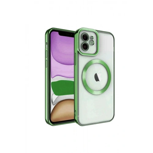 Mey İthalat®  iPhone 12 Kılıf Kross Magneticsafe Kapak - Koyu Yeşil