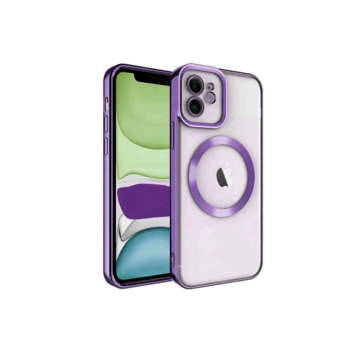 Mey İthalat®  iPhone 12 Kılıf Kross Magneticsafe Kapak - Mor