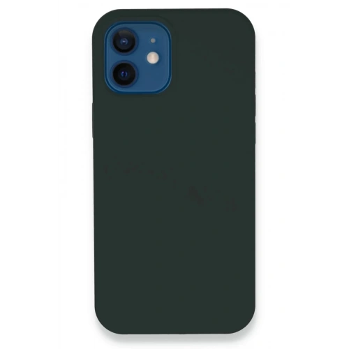 Mey İthalat®  iPhone 12 Kılıf Lansman Legant Silikon - Koyu Yeşil