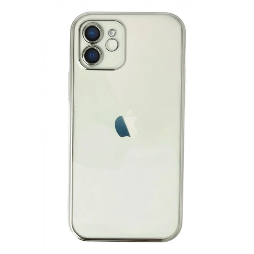 Mey İthalat®  iPhone 12 Kılıf  Lensli Silikon - Gümüş