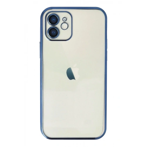 Mey İthalat®  iPhone 12 Kılıf  Lensli Silikon - Lacivert
