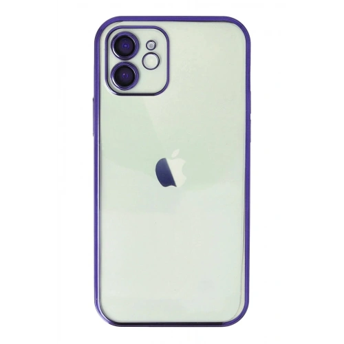 Mey İthalat®  iPhone 12 Kılıf  Lensli Silikon - Mor